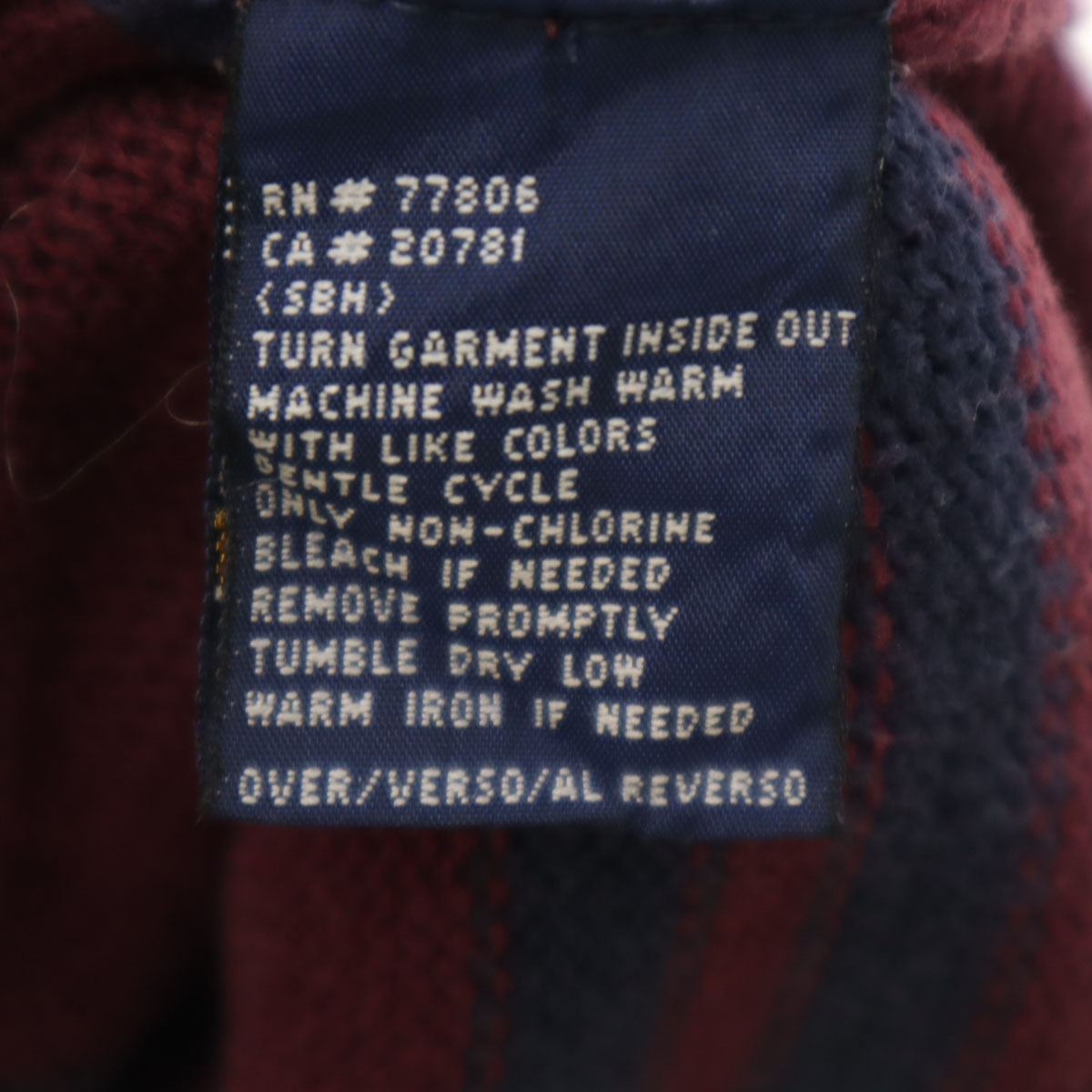 TOMMY HILFIGER トミーヒルフィガー 90s オールド ボーダー柄 長袖 セーター M バーガンディ メンズ