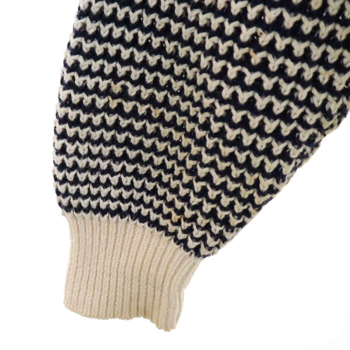 VAN HEUSEN ヴァンヒューゼン 80s 90s オールド ポップコーン編み 長袖 モックネック セーター L ネイビー メンズ