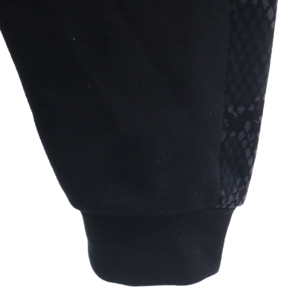 美品 Emporio Armani エンポリオアルマーニ パイソン柄 スウェット ジップジャケット 上下 セットアップ S/M ブラック EA7 メンズ