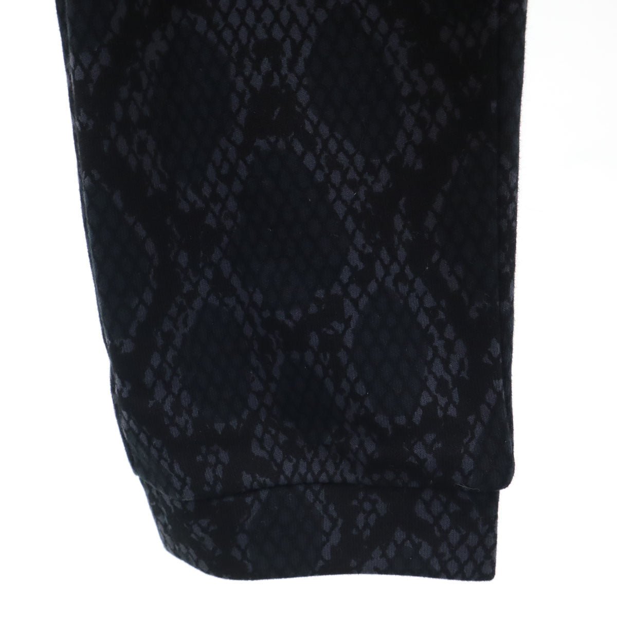 美品 Emporio Armani エンポリオアルマーニ パイソン柄 スウェット ジップジャケット 上下 セットアップ S/M ブラック EA7 メンズ