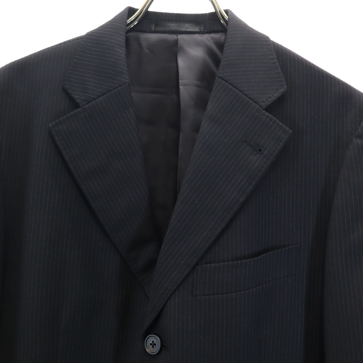 Paul Smith LONDON ポールスミスロンドン 日本製 ストライプ柄 スーツ 上下 セットアップ L ブラック メンズ