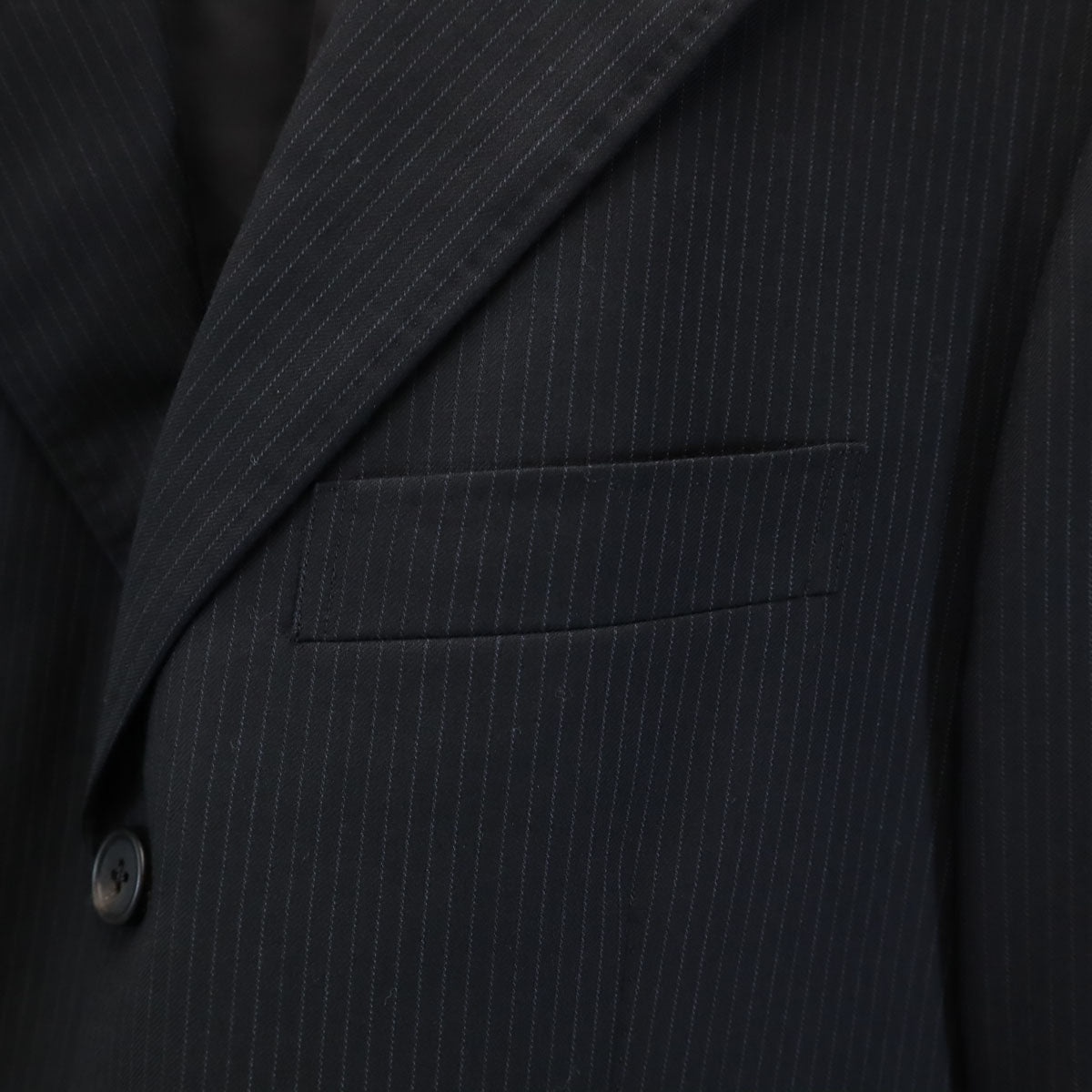 Paul Smith LONDON ポールスミスロンドン 日本製 ストライプ柄 スーツ 上下 セットアップ L ブラック メンズ