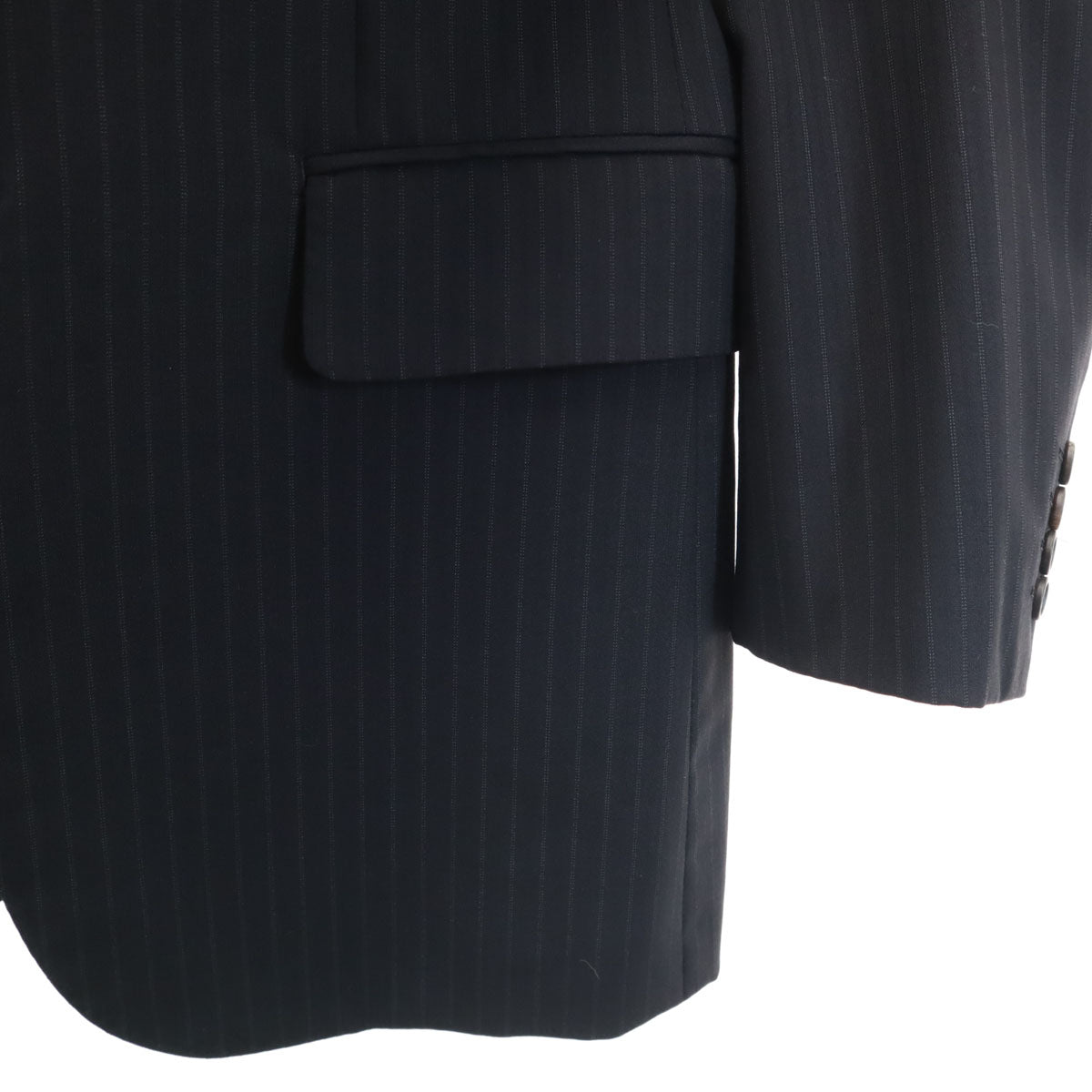 BURBERRY LONDON バーバリーロンドン 日本製 ストライプ柄 スーツ 上下 セットアップ A6/A5 ブラック 三陽商会 メンズ