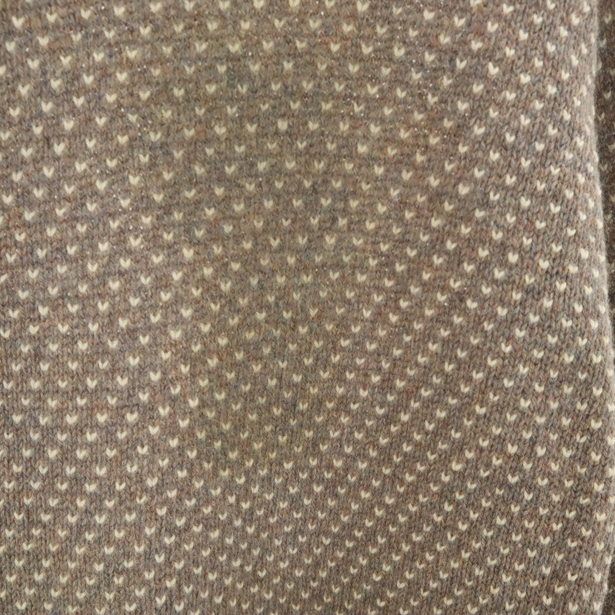 80s ヴィンテージ USA製 長袖 モックネック バーズアイ ニット L グレー メンズ