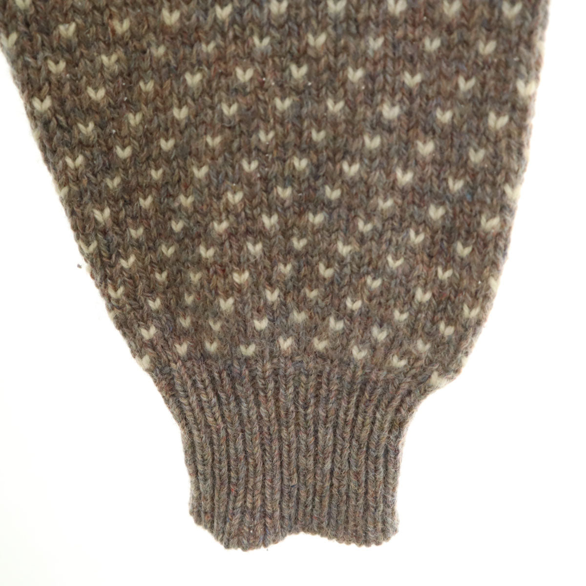 80s ヴィンテージ USA製 長袖 モックネック バーズアイ ニット L グレー メンズ