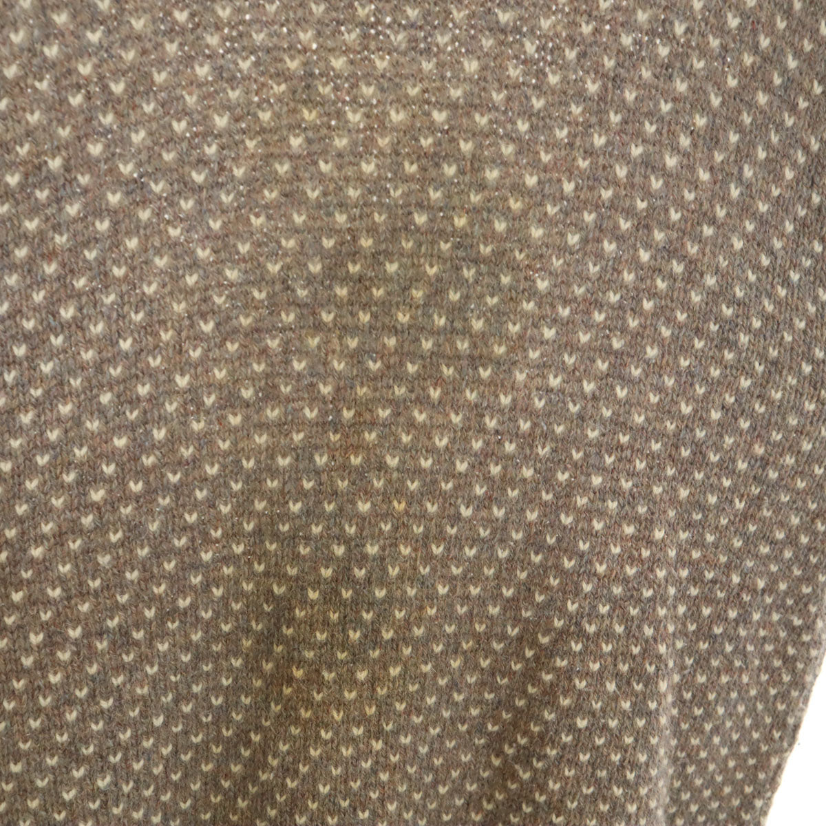 80s ヴィンテージ USA製 長袖 モックネック バーズアイ ニット L グレー メンズ