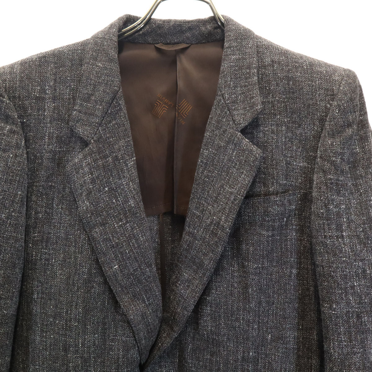LANVIN ランバン 90s オールド スーツ 上下 セットアップ H50-26 チャコールブラウン 3ピース メンズ