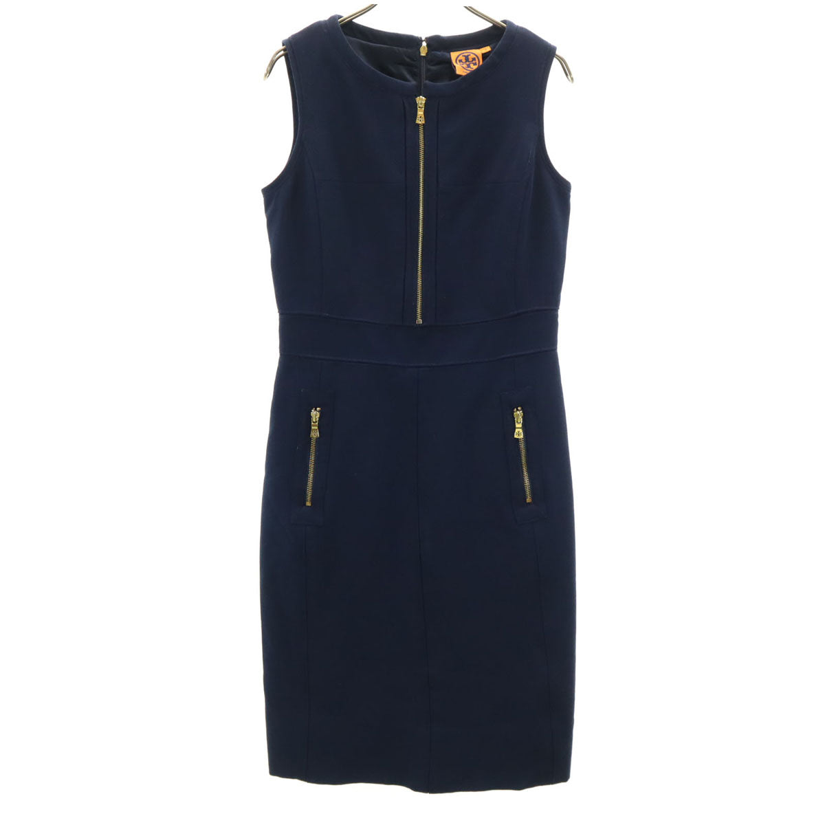 Tory Burch トリーバーチ ノースリーブ ワンピース 2 ネイビー レディース