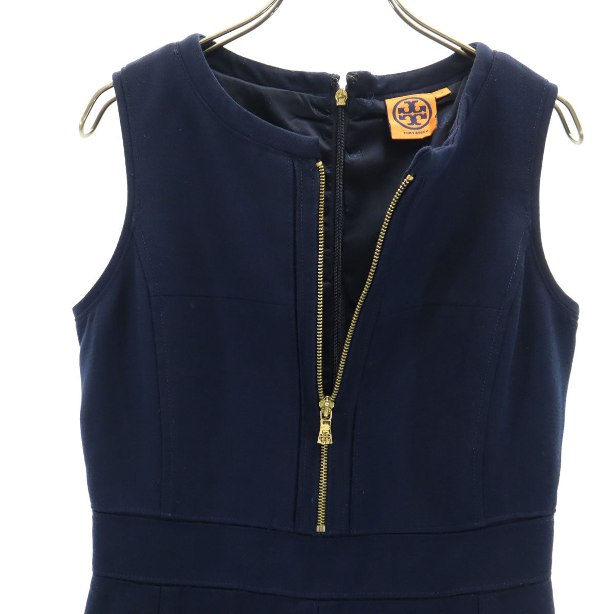 Tory Burch トリーバーチ ノースリーブ ワンピース 2 ネイビー レディース