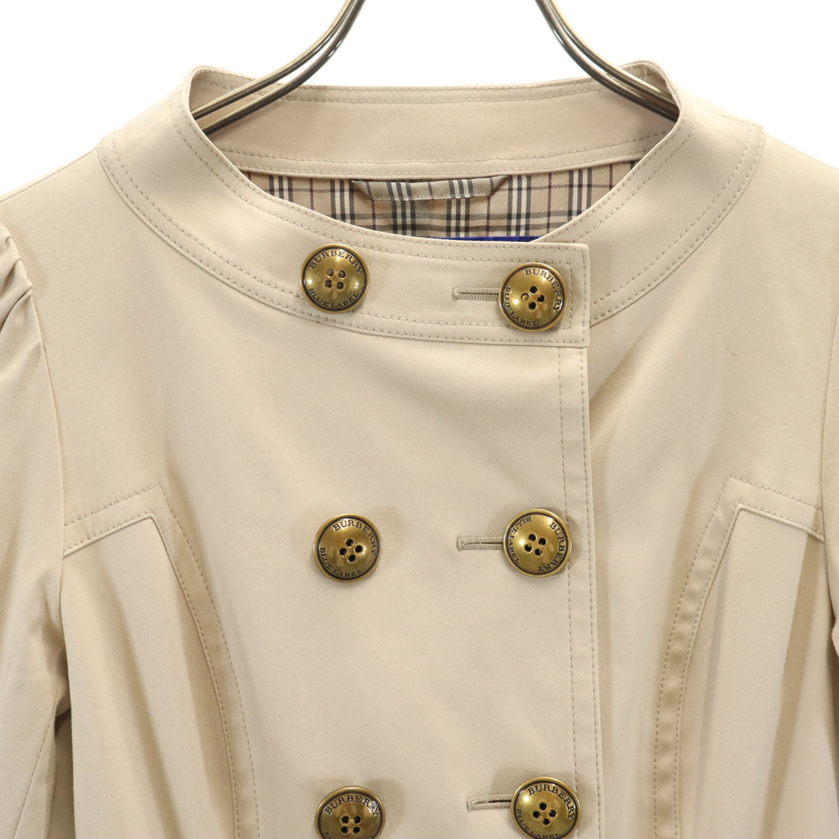 BURBERRY LONDON BLUE LABEL バーバリー ロンドン ブルーレーベル ダブルブレスト コート 36 ベージュ 三陽商会 レディース