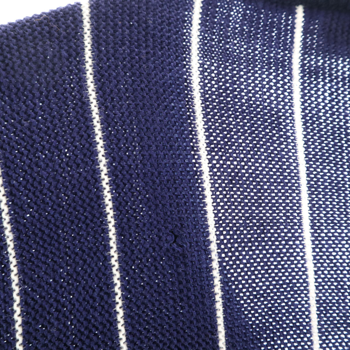 CHEMISE LACOSTE シュミーズラコステ 70s 80s ヴィンテージ フランス製 ストライプ柄 長袖 Vネック セーター ブルー フレンチラコステ メンズ