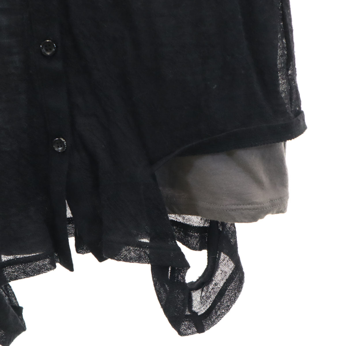 HYSTERIC GLAMOUR ヒステリックグラマー 日本製 長袖 Vネック レイヤード カーディガン FREE ブラック レディース