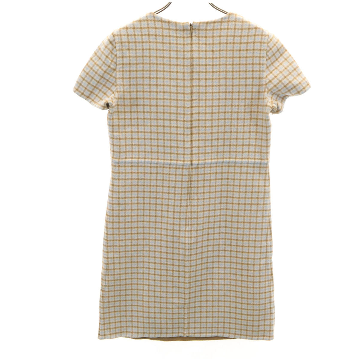 MAXMARA STUDIO マックスマーラステュディオ チェック柄 半袖 ワンピース 36 ベージュ レディース