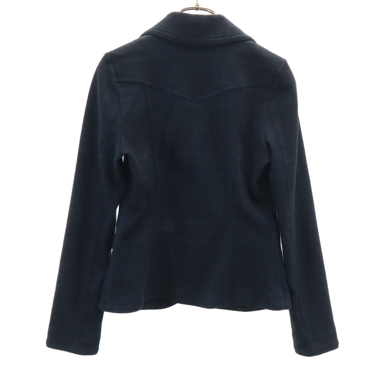 BURBERRY LONDON BLUE LABEL バーバリー ロンドン ブルーレーベル 日本製 チェック柄 ブレザー 38 ネイビー 三陽商会 レディース