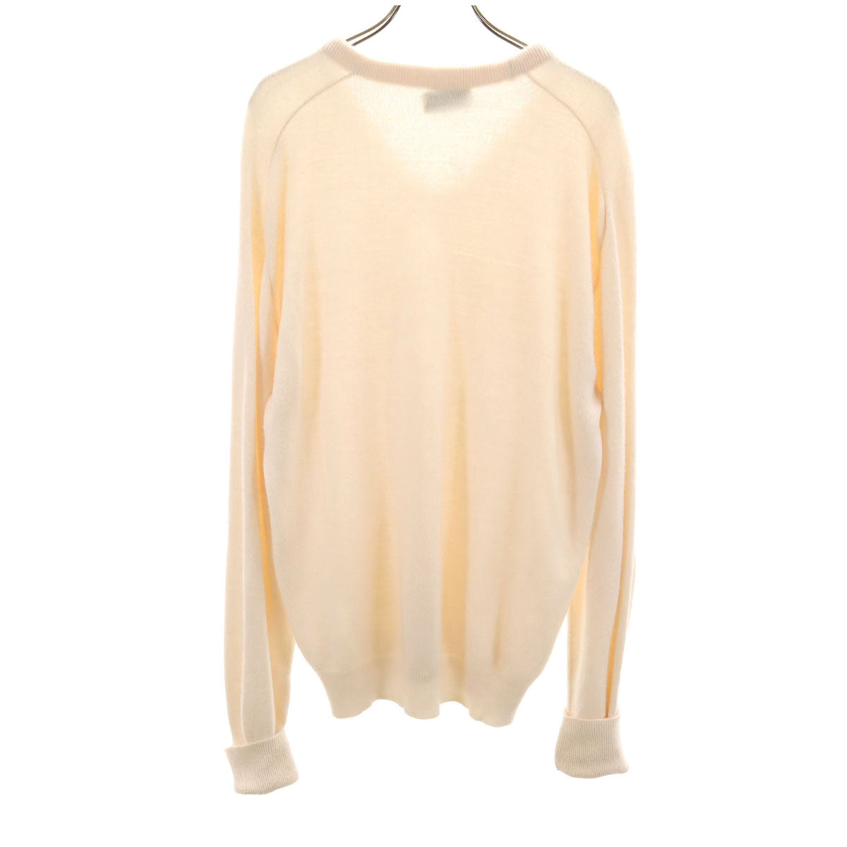 IZOD LACOSTE アイゾットラコステ 70s ヴィンテージ 糸巻きタグ 長袖 Vネック セーター ホワイト メンズ