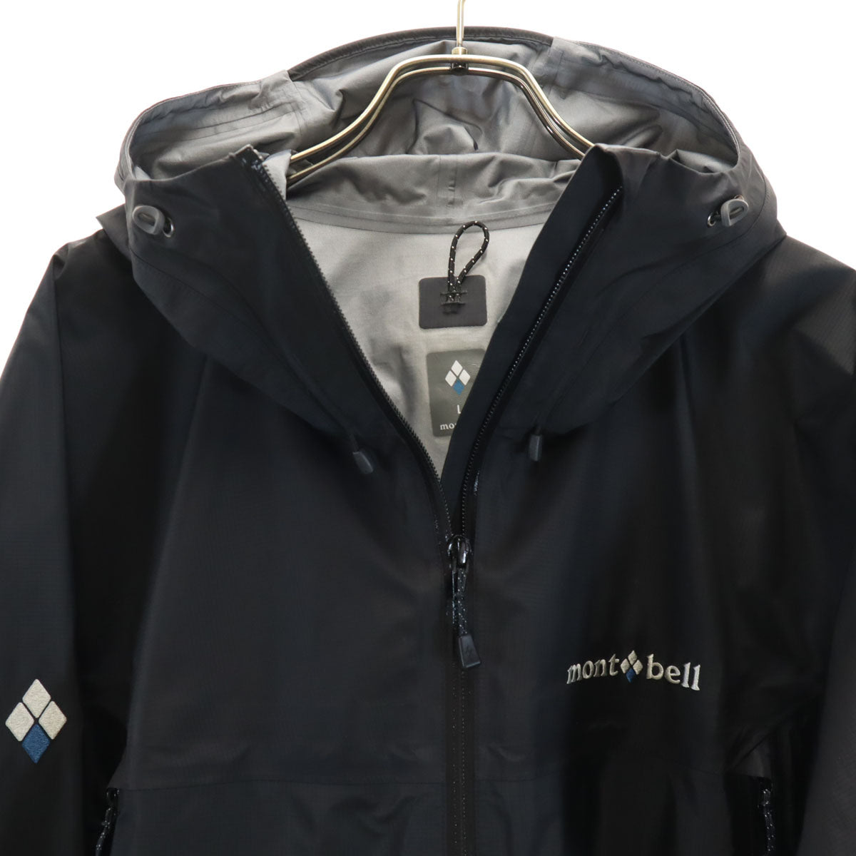 mont-bell モンベル ストームクルーザー レインジャケット 上下 セットアップ L ブラック アウトドア 収納袋付き メンズ