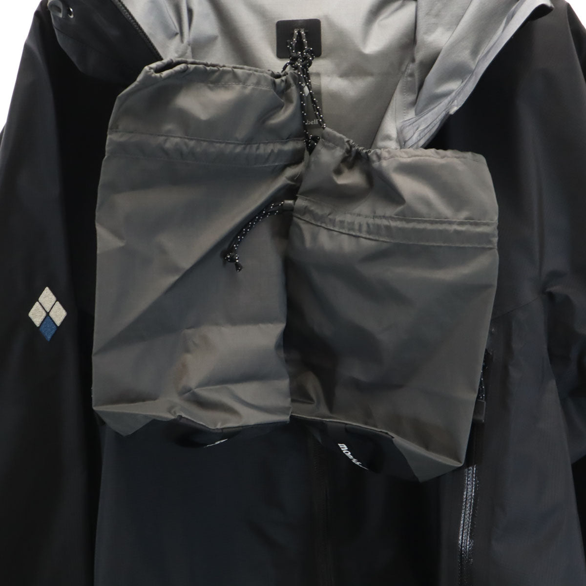 mont-bell モンベル ストームクルーザー レインジャケット 上下 セットアップ L ブラック アウトドア 収納袋付き メンズ
