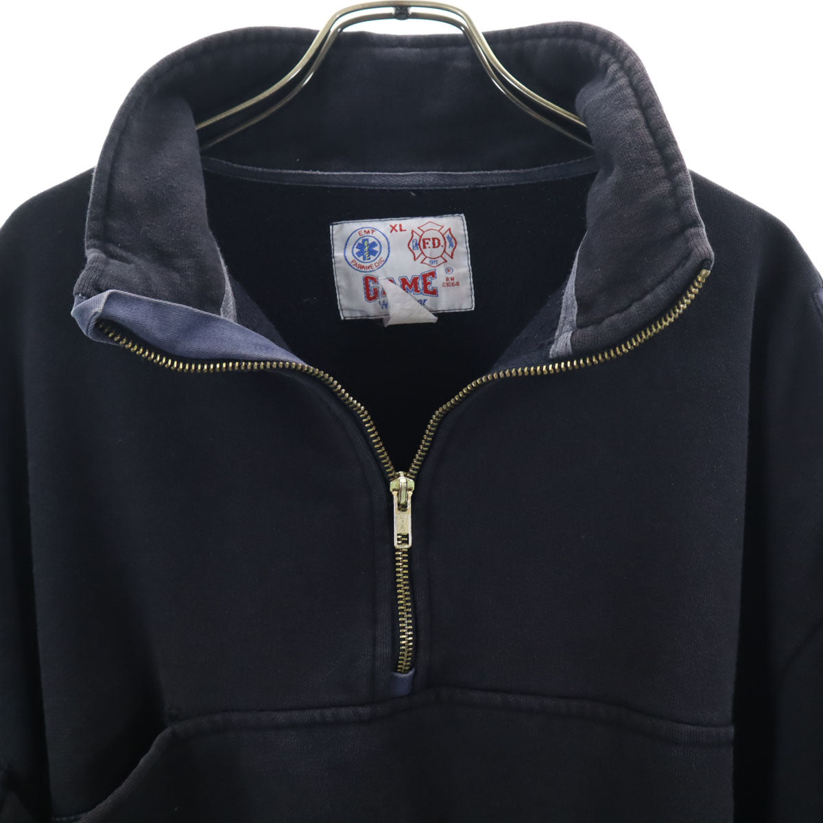 ゲームワークウェア 90s オールド 長袖 ハーフジップ トレーナー XL ブラック メンズ