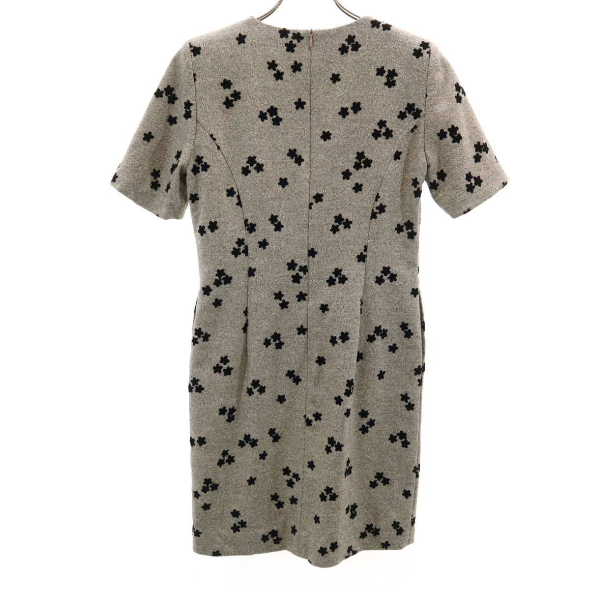 FOXEY BOUTIQUE フォクシー ブティック 日本製 花柄 半袖 ワンピース 40 グレー系 レディース