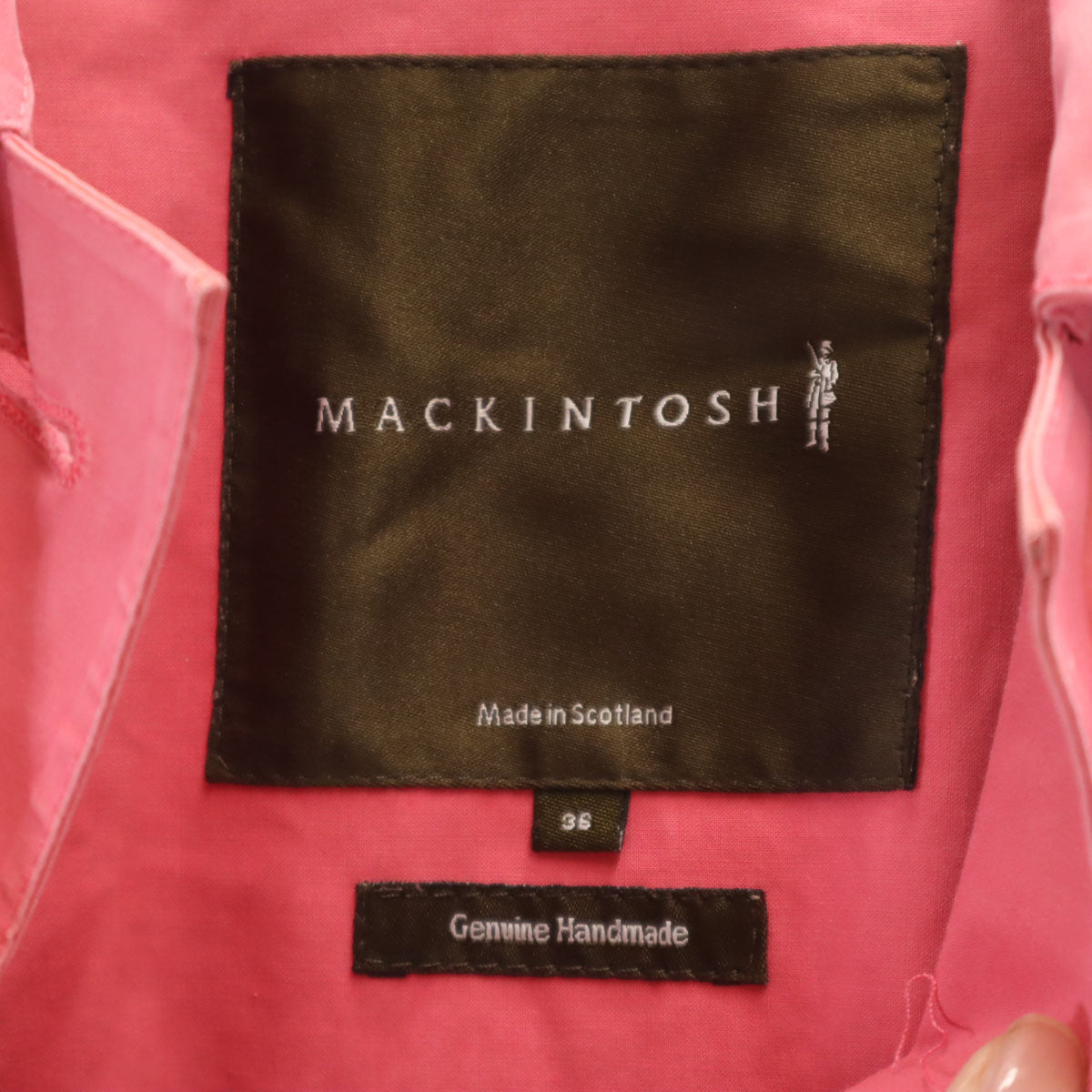 Mackintosh マッキントッシュ スコットランド製 ステンカラーコート 36 ピンク レディース