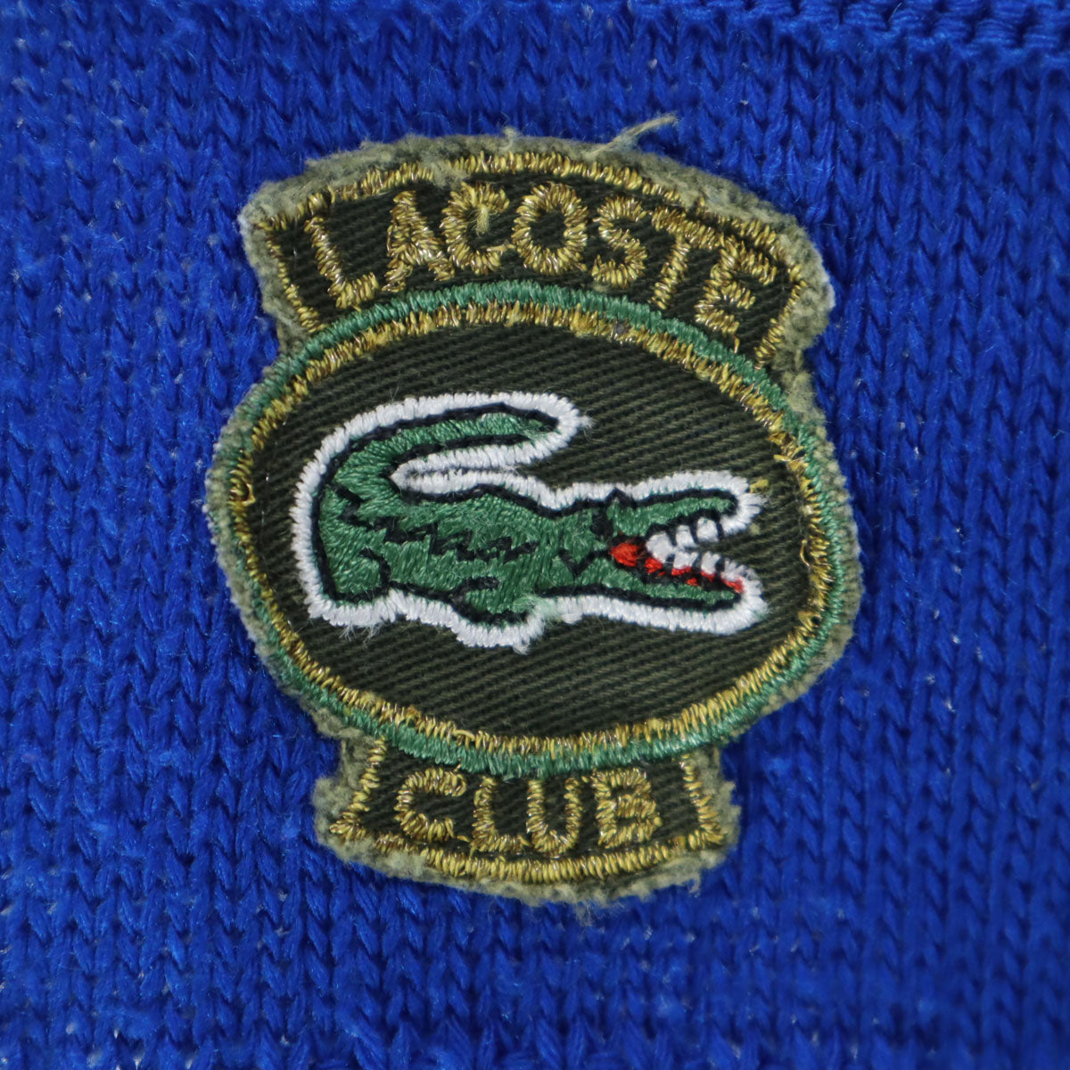 CHEMISE LACOSTE シュミーズラコステ 70s 80s ヴィンテージ フランス製 長袖 Vネック セーター M ブルー フレンチラコステ メンズ