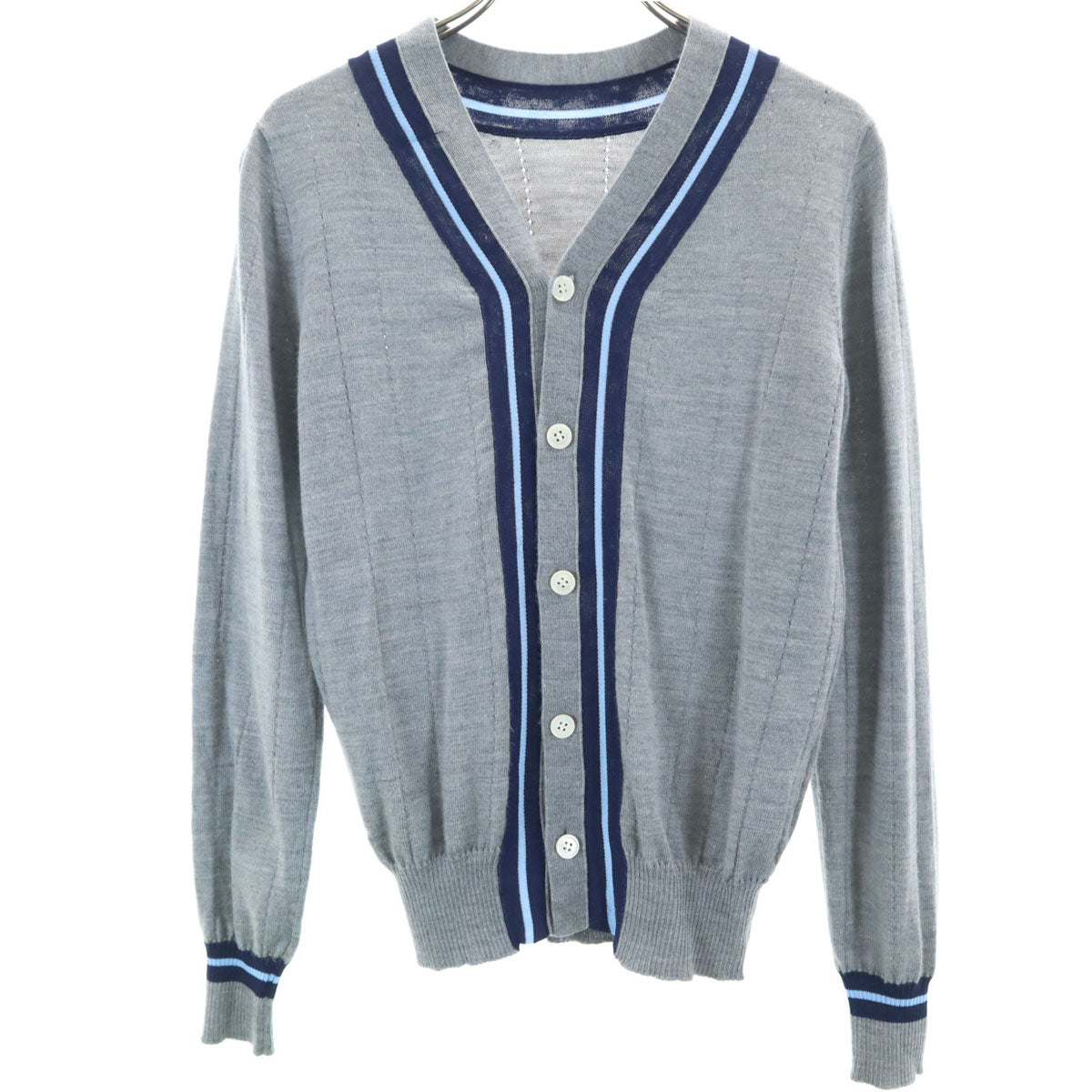 tricot COMME des GARCONS トリコットコムデギャルソン 15SS 2015年 日本製 ウールブレンド 長袖 カーディガン グレー メンズ