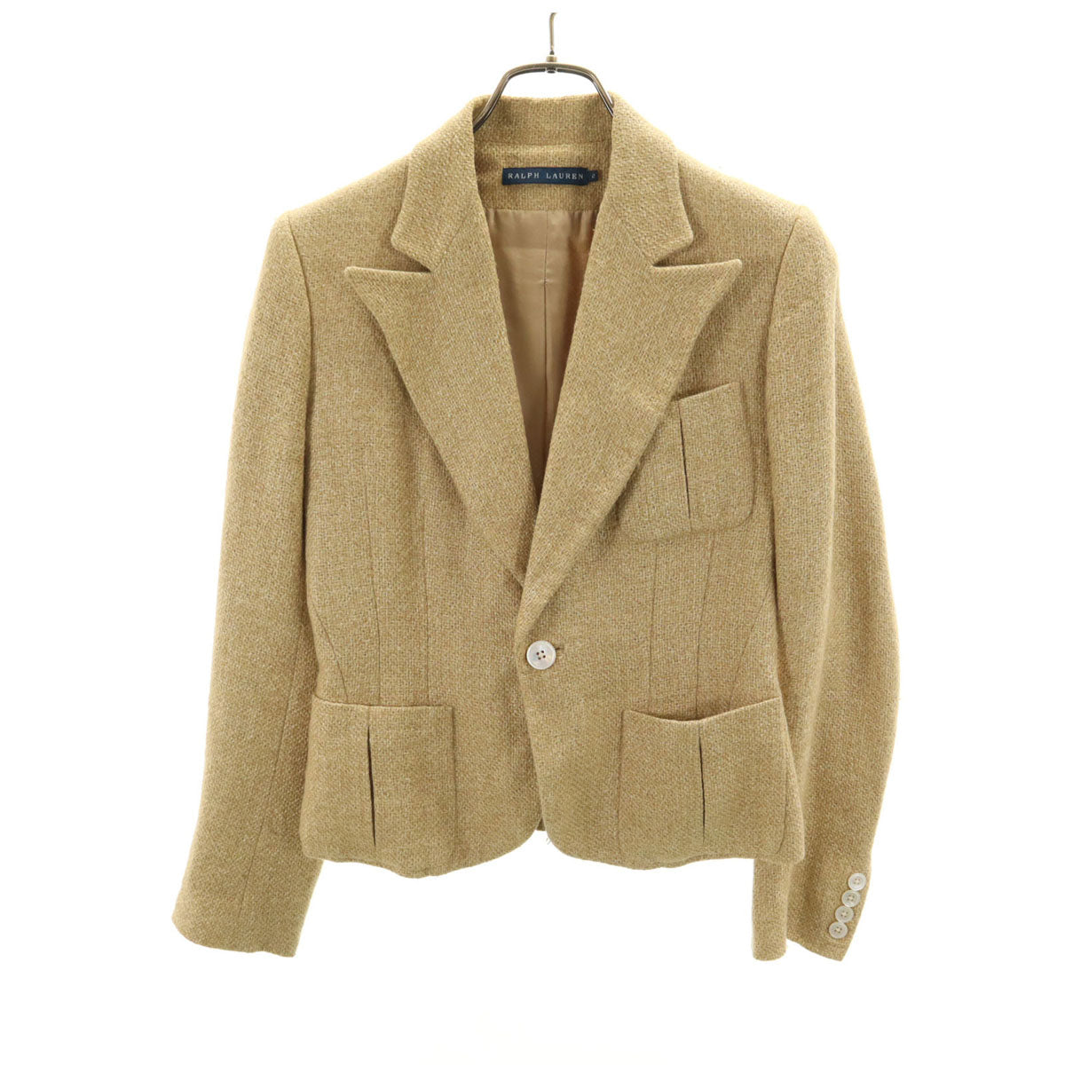 RALPH LAUREN ラルフローレン 日本製 リネンブレンド テーラードジャケット 2 ベージュ レディース