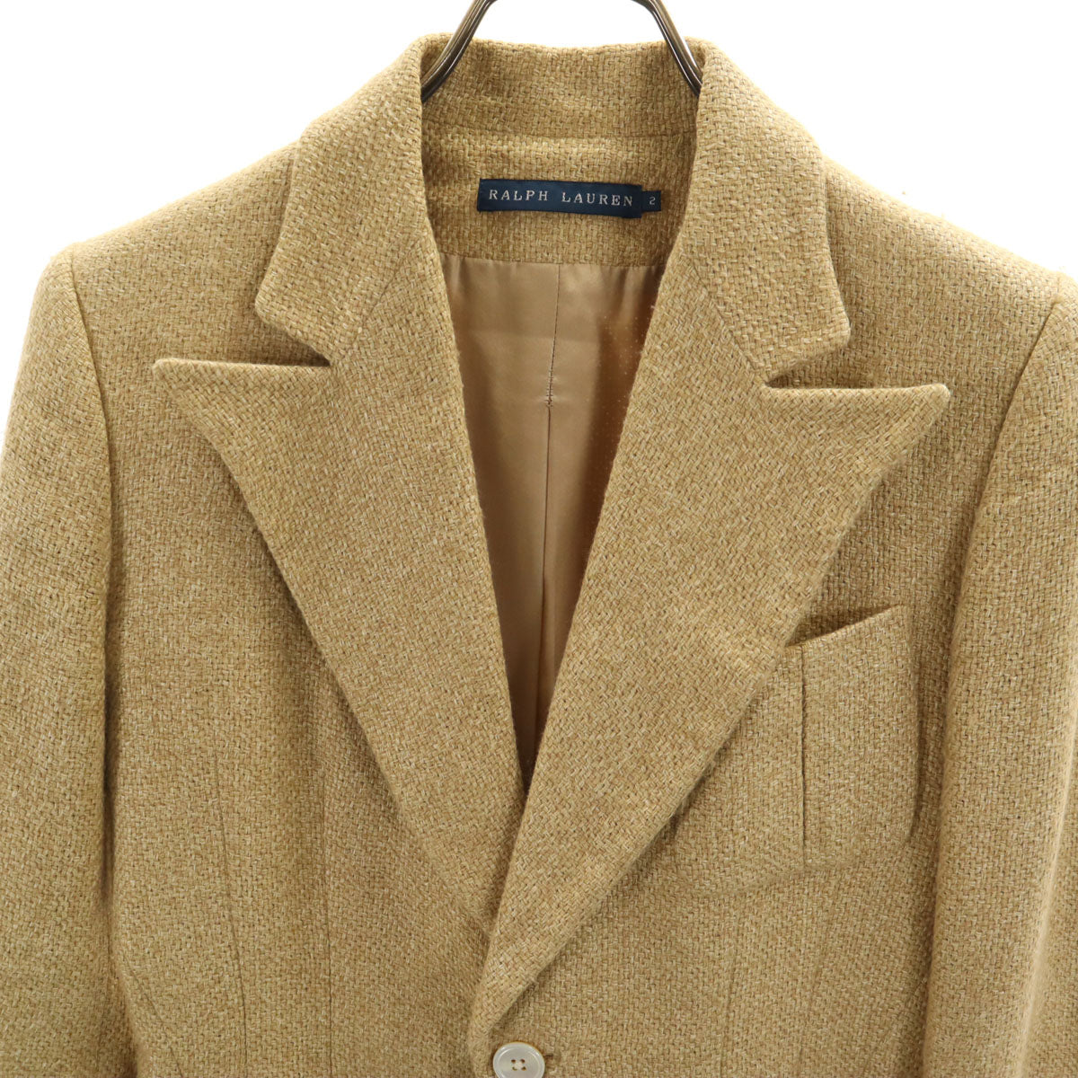 RALPH LAUREN ラルフローレン 日本製 リネンブレンド テーラードジャケット 2 ベージュ レディース