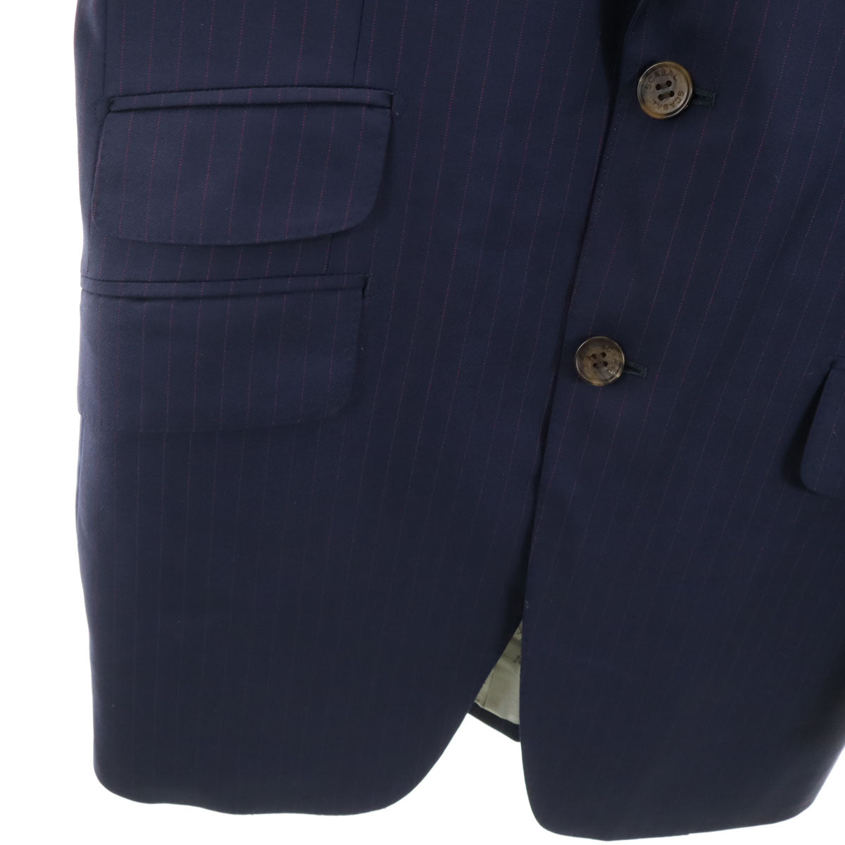 SCABAL スキャバル 日本製 ストライプ柄 テーラードジャケット ネイビー セット 2ピース メンズ
