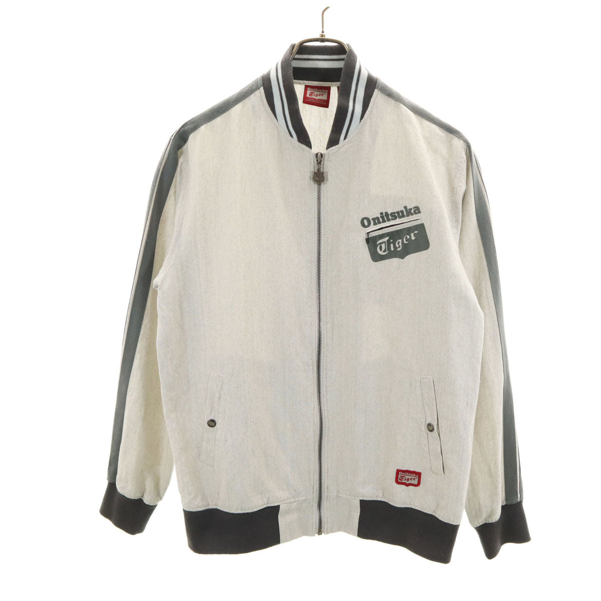 ONITSUKA TIGER オニツカタイガー リネンブレンド ブルゾン M グレー ジャケット メンズ