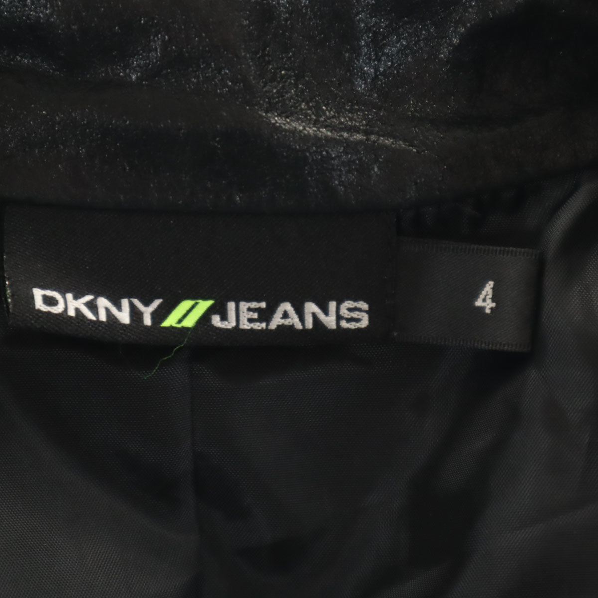 DKNY JEANS ダナキャランニューヨークジーンズ 豚革 レザージャケット 4 ブラック レディース