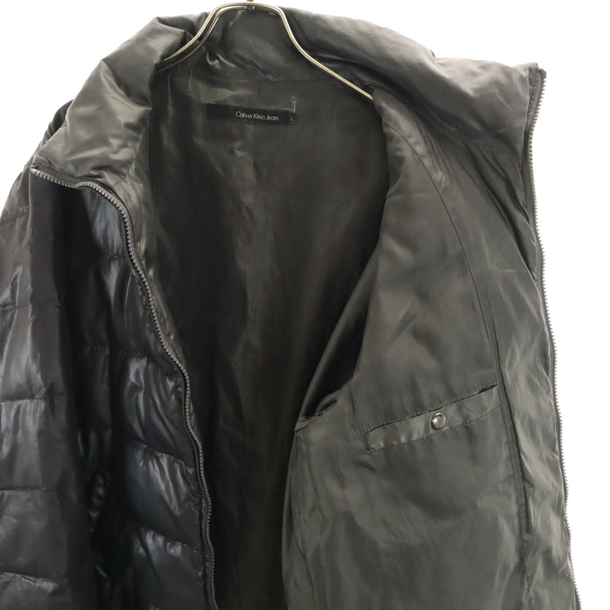 Calvin klein Jeans カルバンクラインジーンズ ダウンジャケット L チャコールブラック メンズ