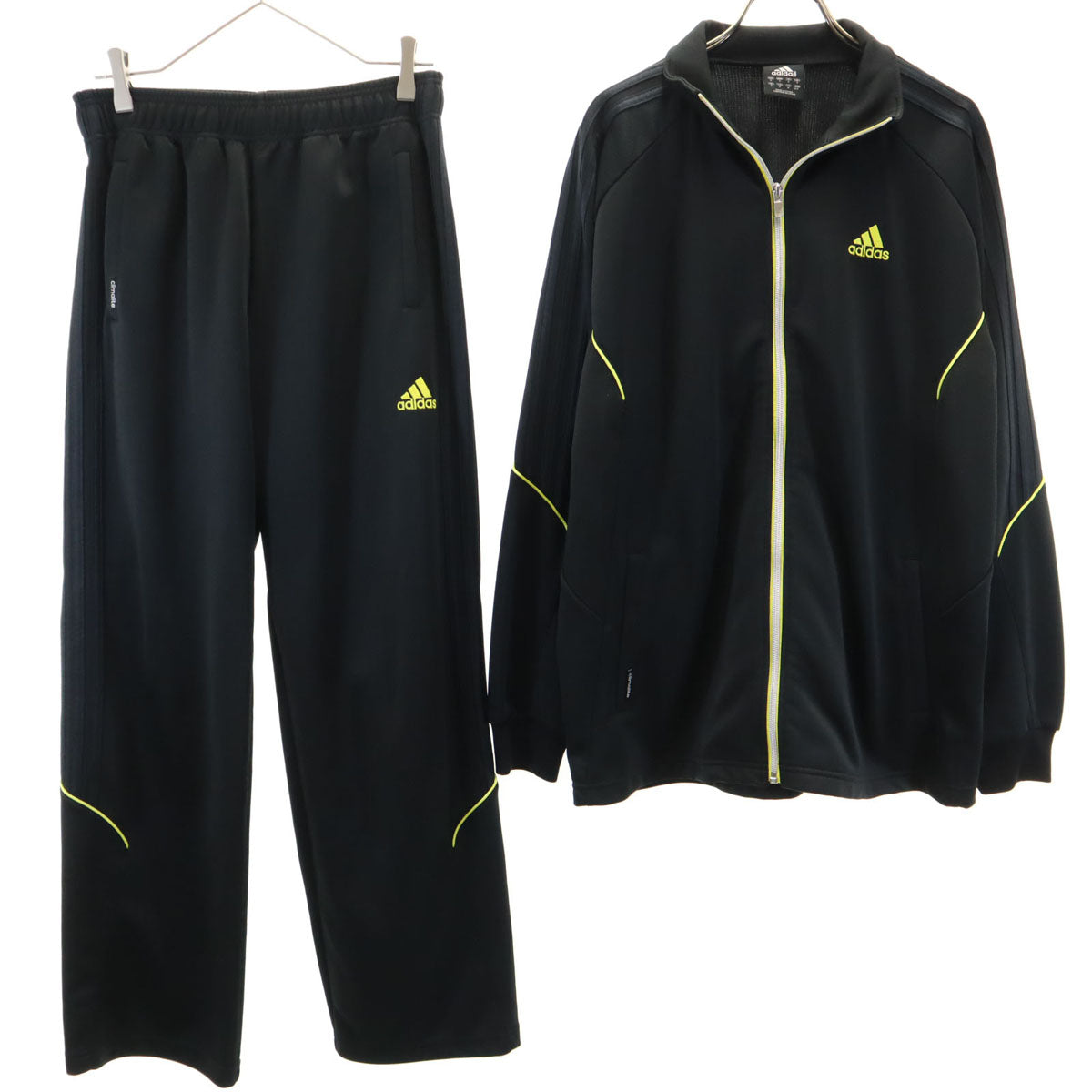 美品 adidas アディダス トラックジャケット 上下 セットアップ M ブラック ジャージ メンズ