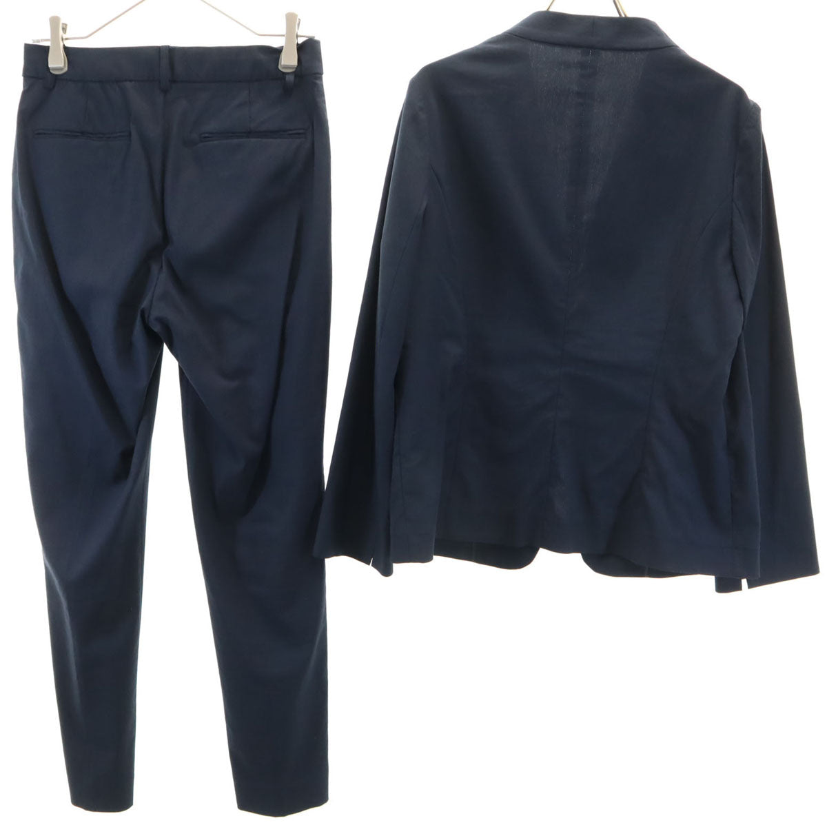 SHIPS シップス 日本製 パンツスーツ 上下 セットアップ 38 ネイビー レディース