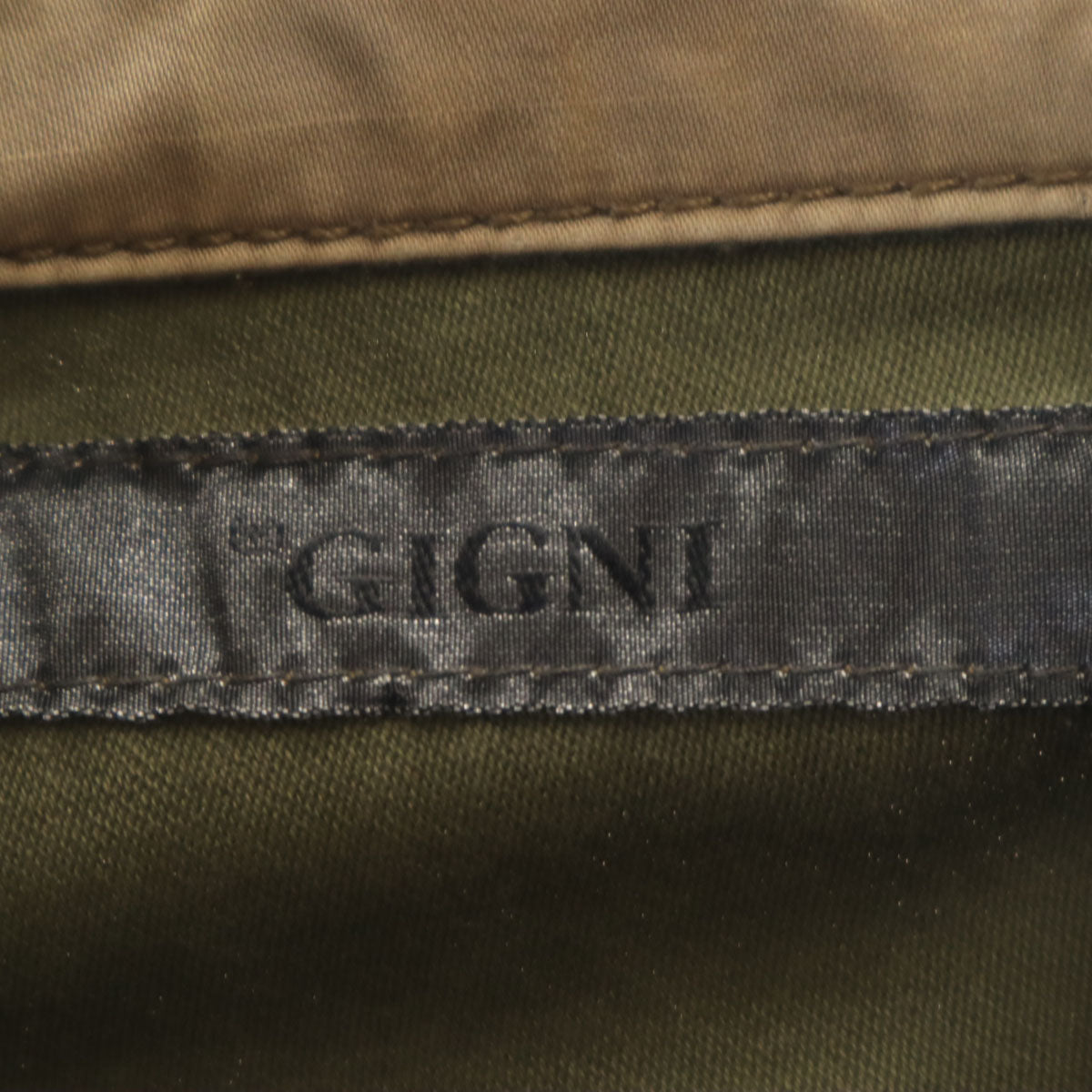 GIGNI ジージニ 日本製 パッチワーク ミリタリージャケット カーキ レディース