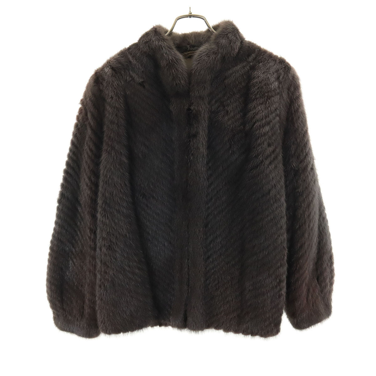 SAGA MINK サガミンク ジップアップ 毛皮コート 11 チャコールグレー レディース
