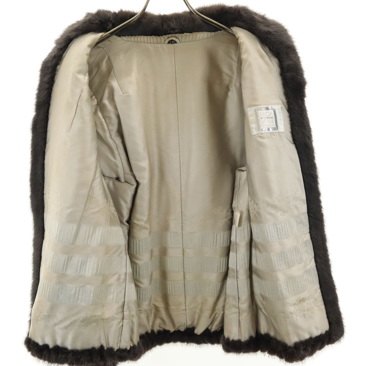 SAGA MINK サガミンク ジップアップ 毛皮コート 11 チャコールグレー レディース