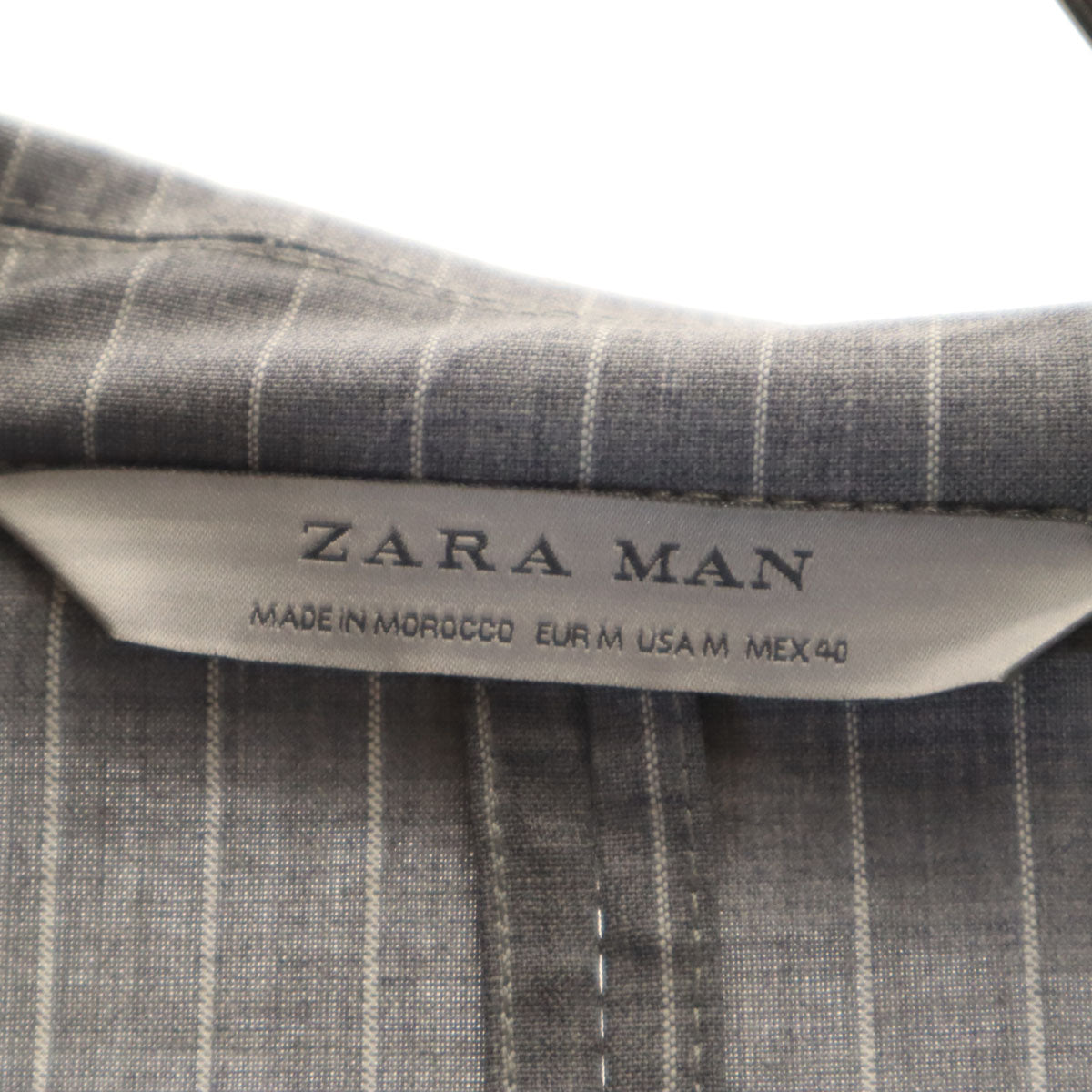 未使用 ZARA MAN ザラマン ストライプ柄 チェスターコート M グレー スプリング メンズ