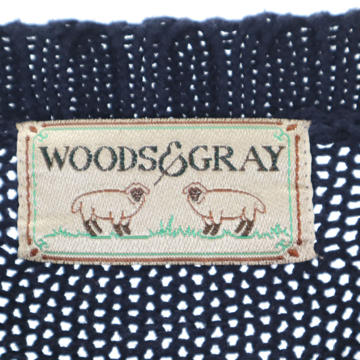 ウッズ&グレイ 80s 90s オールド バード柄 長袖 セーター L ネイビー ニット メンズ