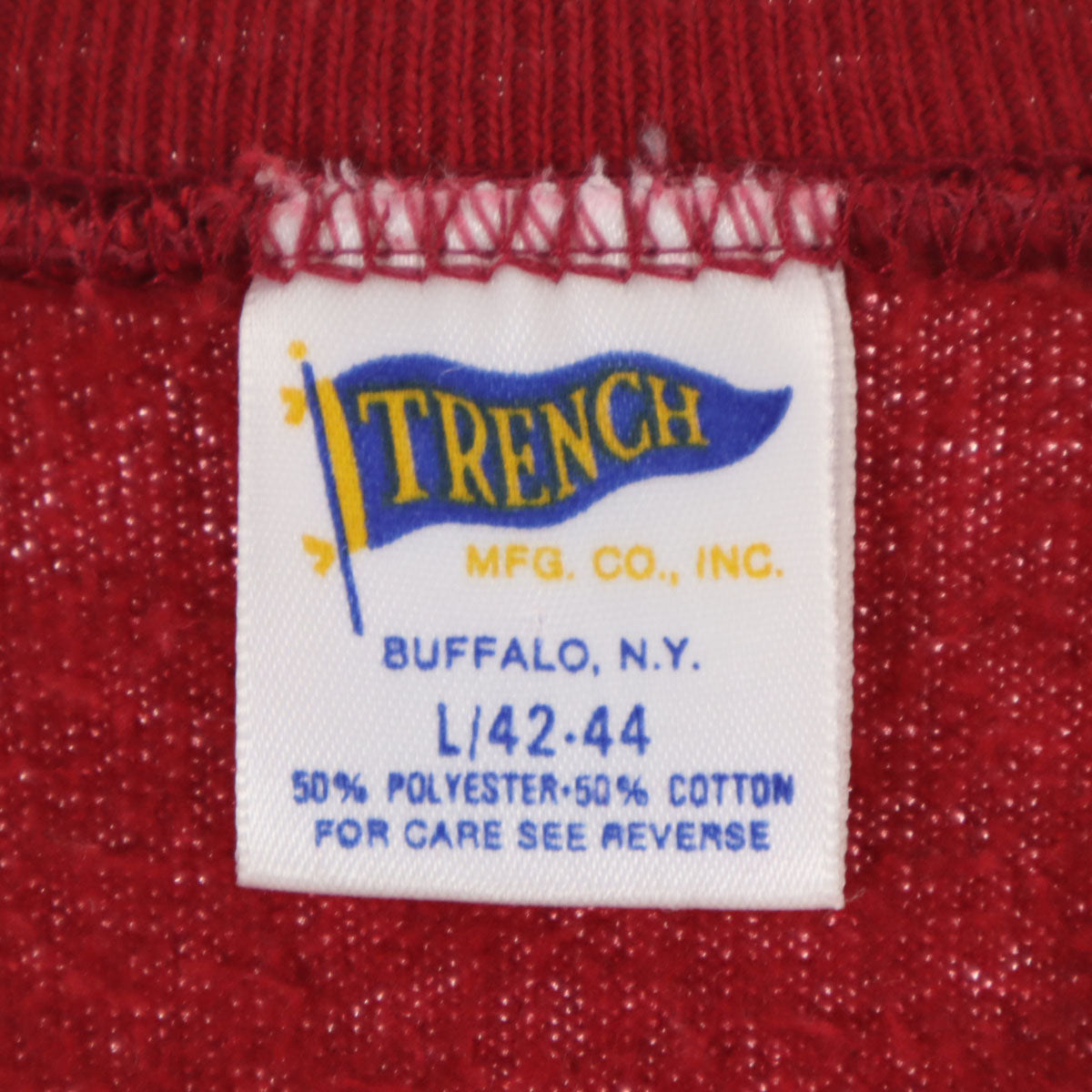 TRENCH トレンチ 90s USA製 オールド ワシントン・レッドスキンズ 長袖 スウェット トレーナー L レッド 裏起毛 メンズ