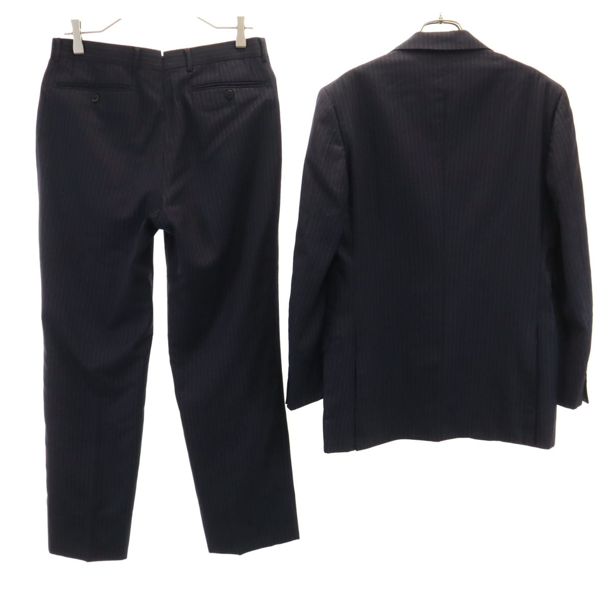 BEAMS F ビームス エフ 日本製 ストライプ柄 スーツ 上下 セットアップ 93 ネイビー メンズ