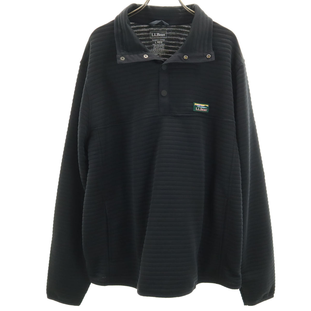 美品 L.L.Bean エルエルビーン 長袖 エアライト ニット L ブラック プルオーバー アウトドア メンズ
