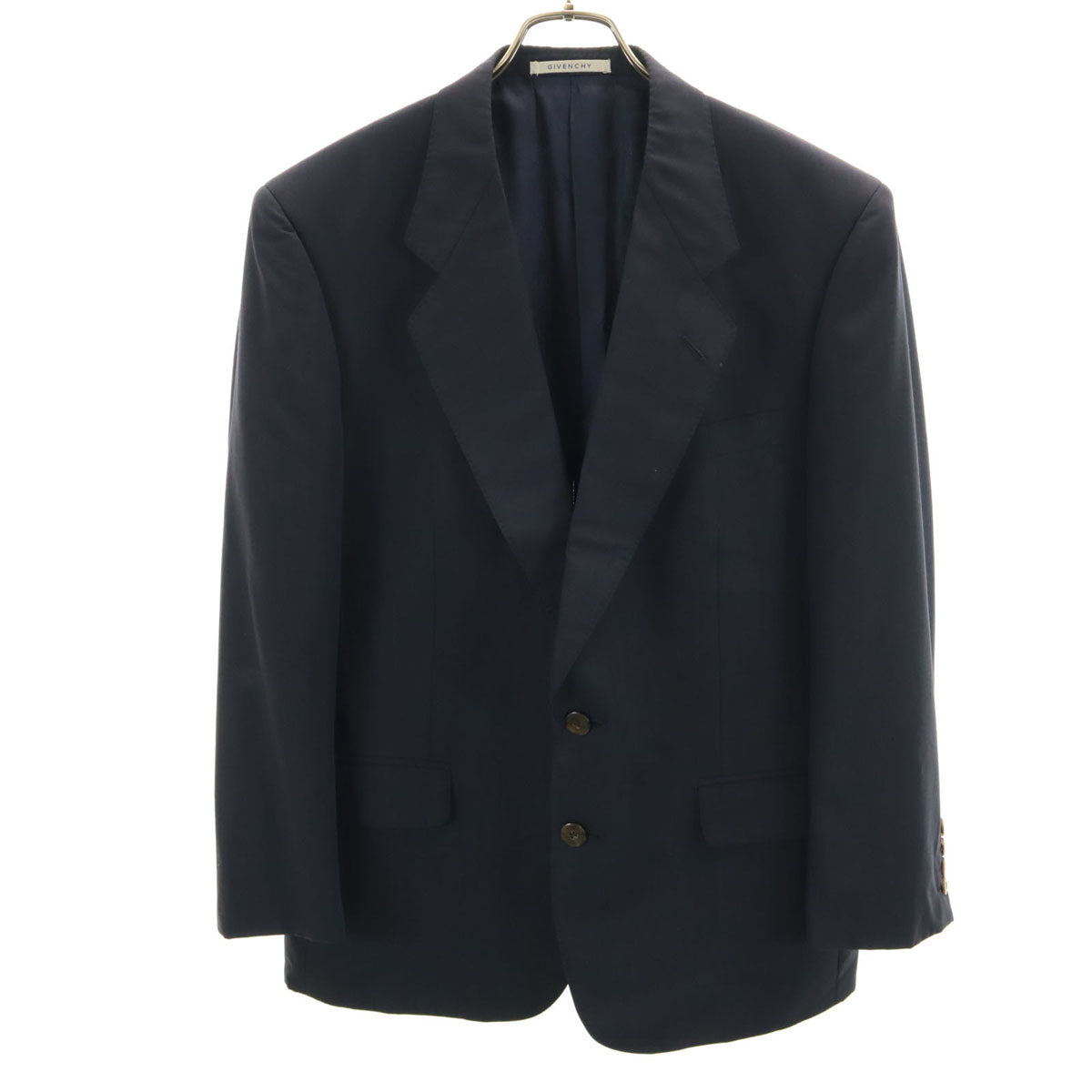 Givenchy ジバンシー 90s ウールブレンド オールド テーラードジャケット 96-86-170 ネイビー メンズ