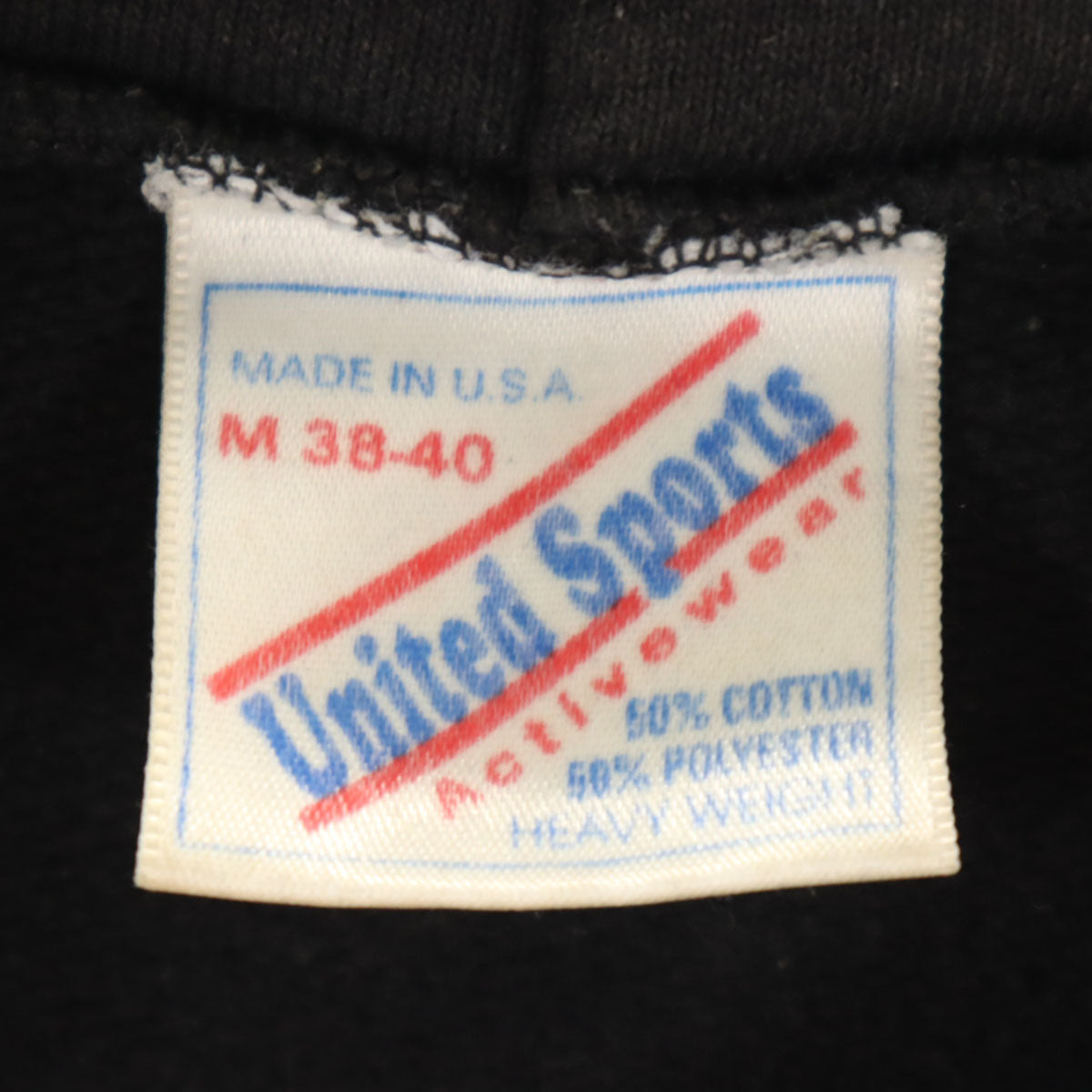 United Sports ユナイテッドスポーツ 90s USA製 オールド 長袖 スウェットパーカー M ブラック メンズ