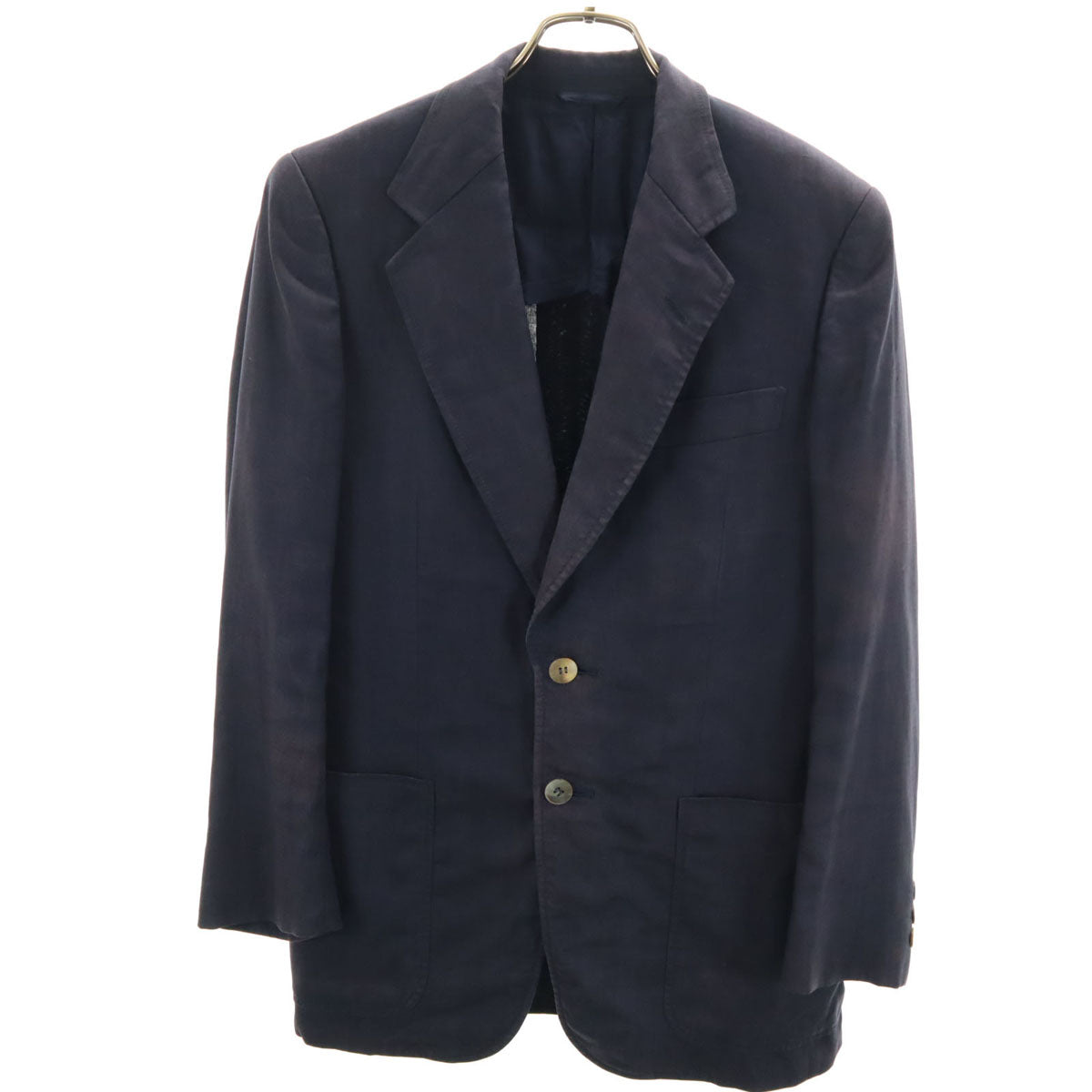 Christian Dior クリスチャンディオール 90s オールド リネンブレンド テーラードジャケット S ネイビー メンズ