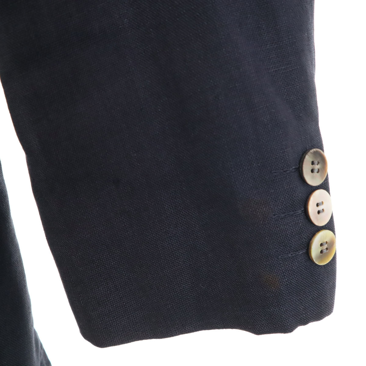 Christian Dior クリスチャンディオール 90s オールド リネンブレンド テーラードジャケット S ネイビー メンズ