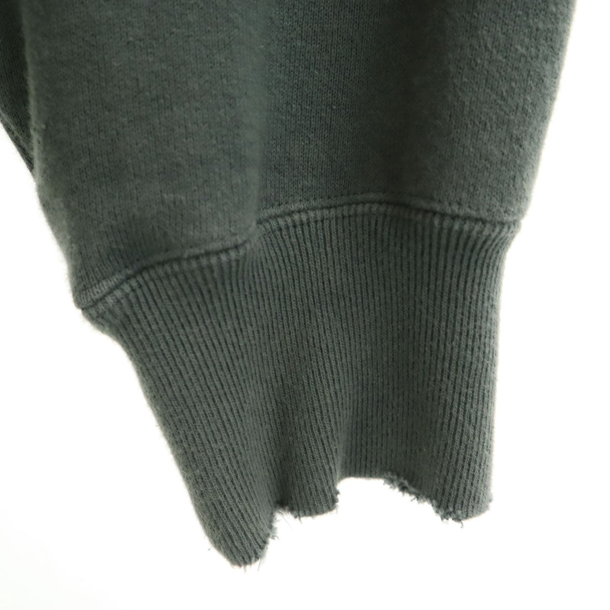 DAIRIKU ダイリク 20AW 日本製 長袖 ダメージ加工 トレーナー L グリーン 裏起毛 メンズ