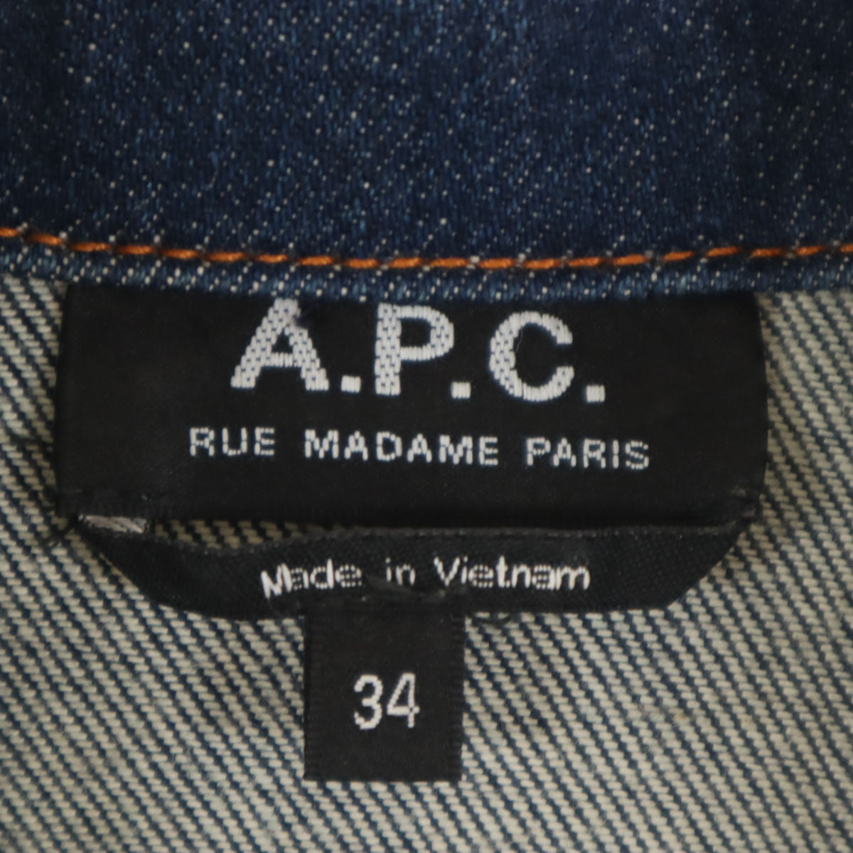 A.P.C. アーペーセー デニム ジップジャケット 34 ネイビー レディース