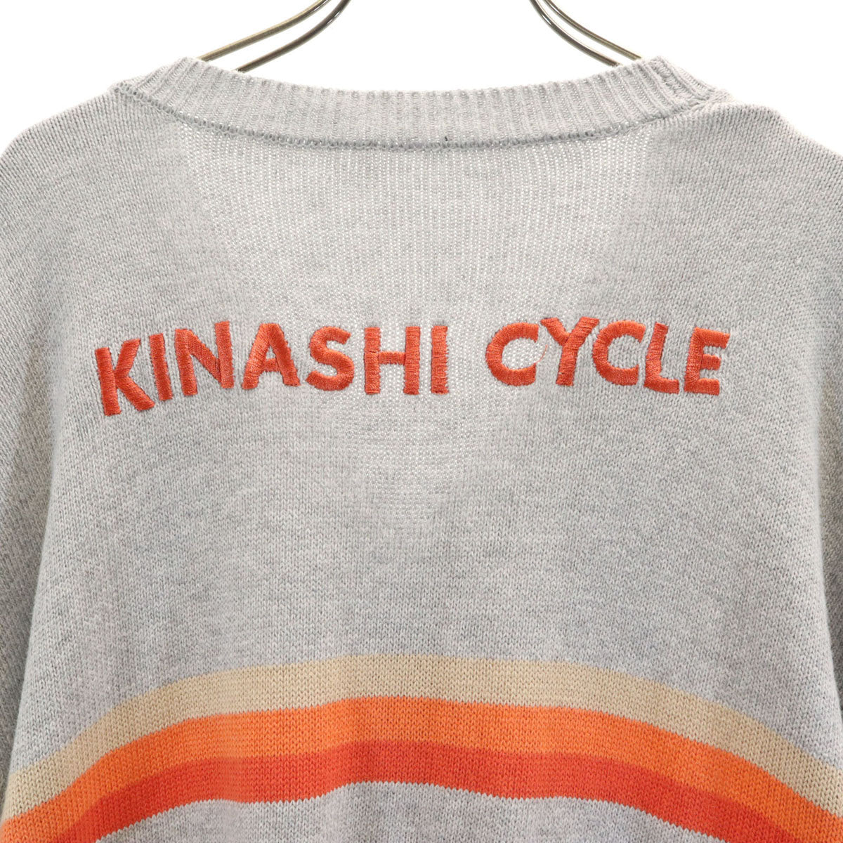 KINASHI CYCLE 木梨サイクル 長袖 Vネック ニットカーディガン M グレー メンズ