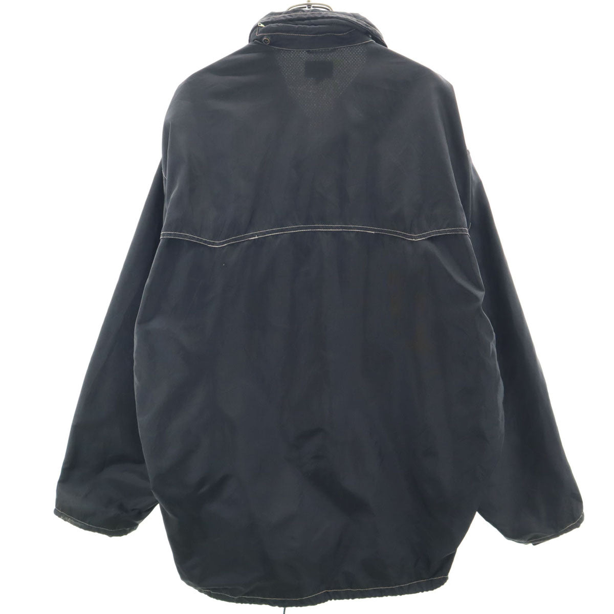 80s ヴィンテージ 英国製 ナイロンジャケット XXL ブラック フード欠損 メンズ